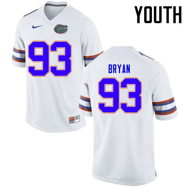 Youth NCAA Florida Gators Taven Bryan #93 Stitched Authentic Nike White College Football Jersey XLN6465TN